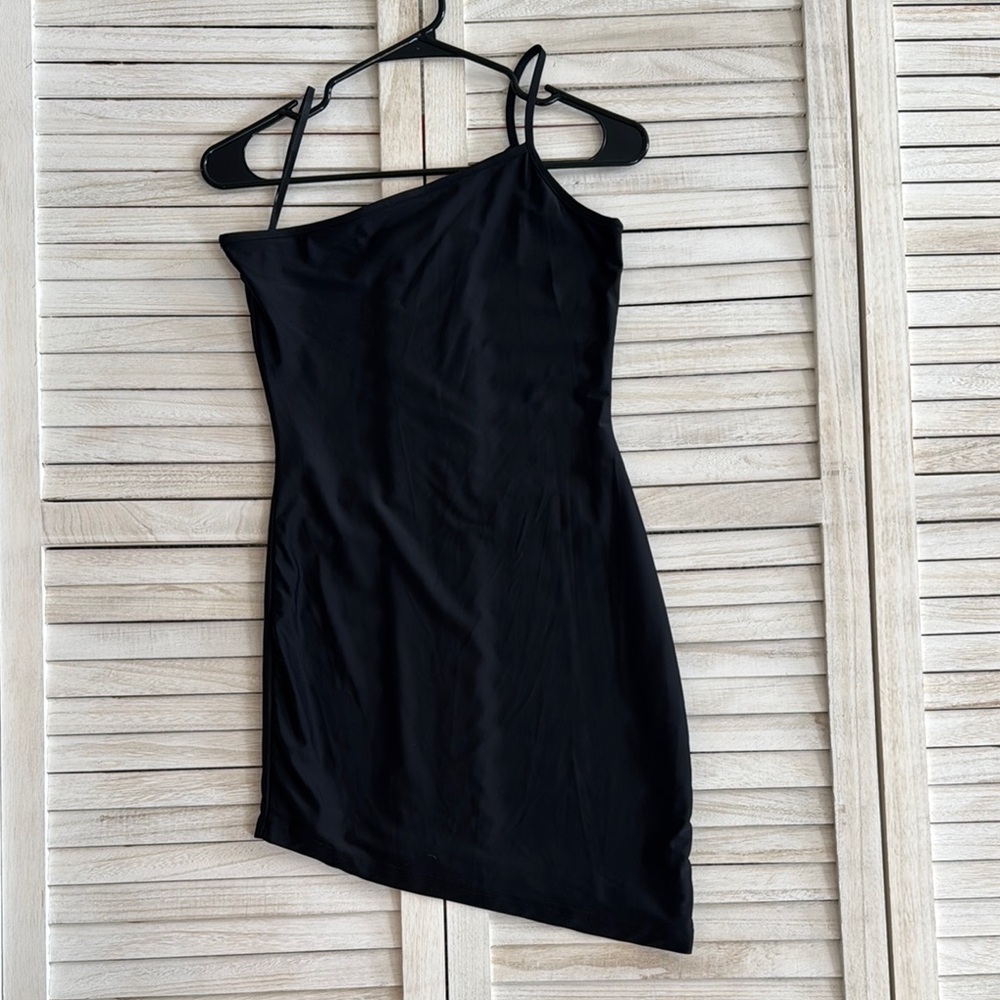 Elegant Black Asymmetrical Dress